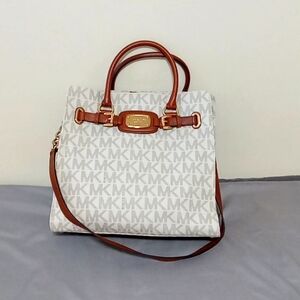 MICHAEL KORS Purse CREAM IVORY HAMILTON Handbag New Shoulder Womens LARGE ??